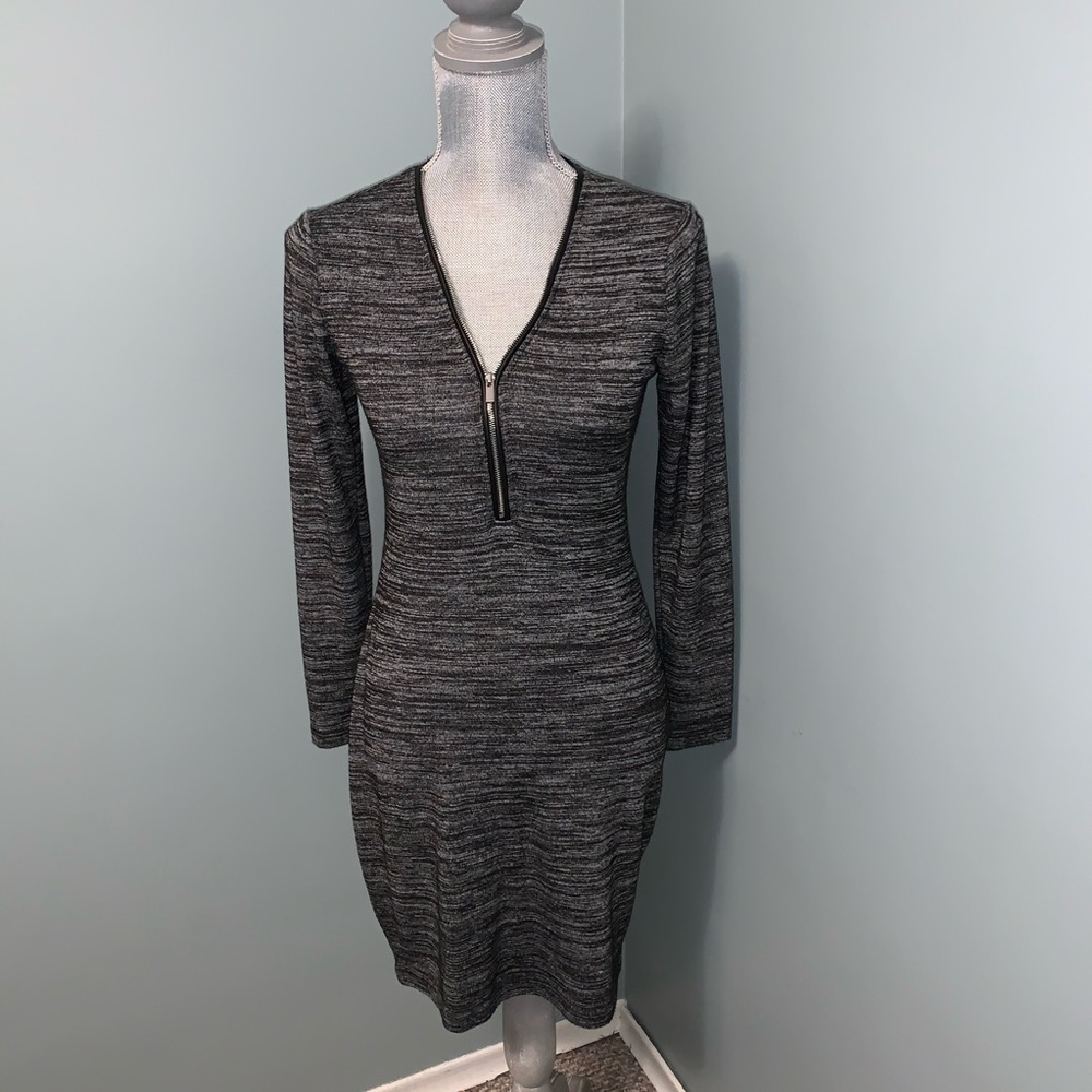 DYNAMITE long sleeve sweater dress grey black size small office wear business